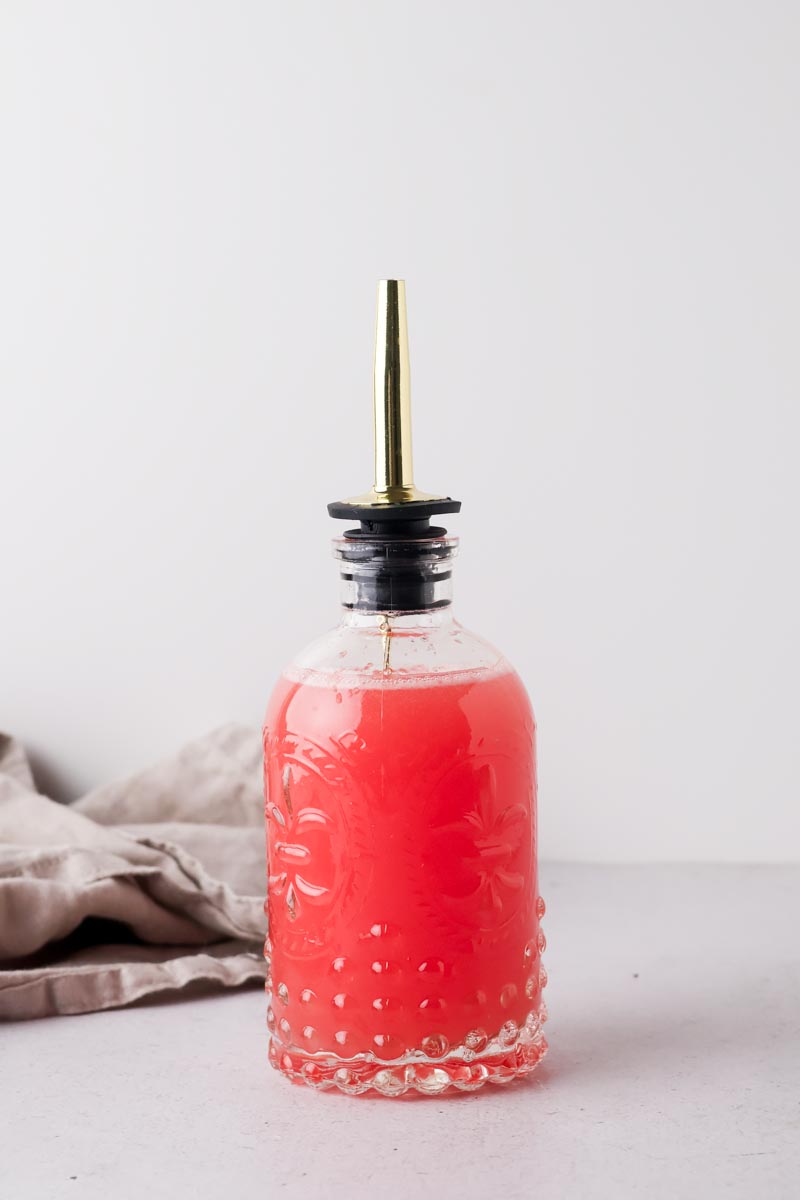 grapefruit simple syrup in bottle