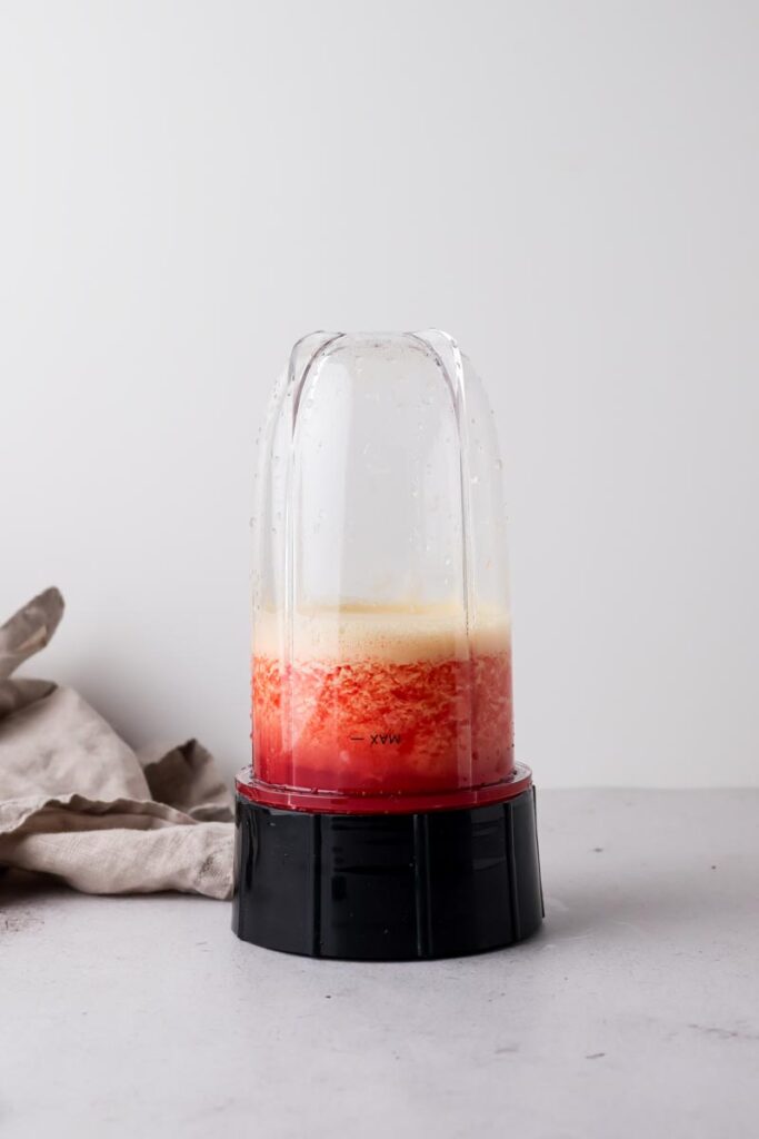 blood orange juice in a blender