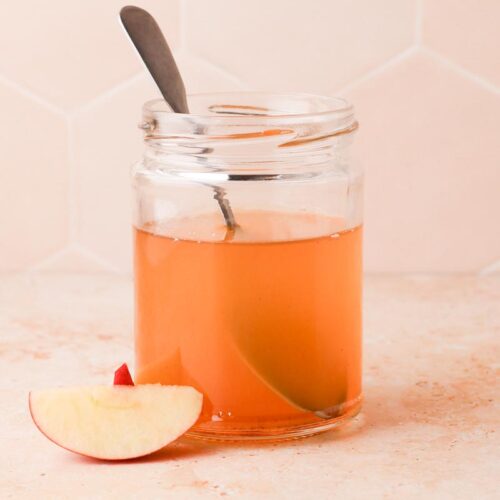apple simple syrup in a jar