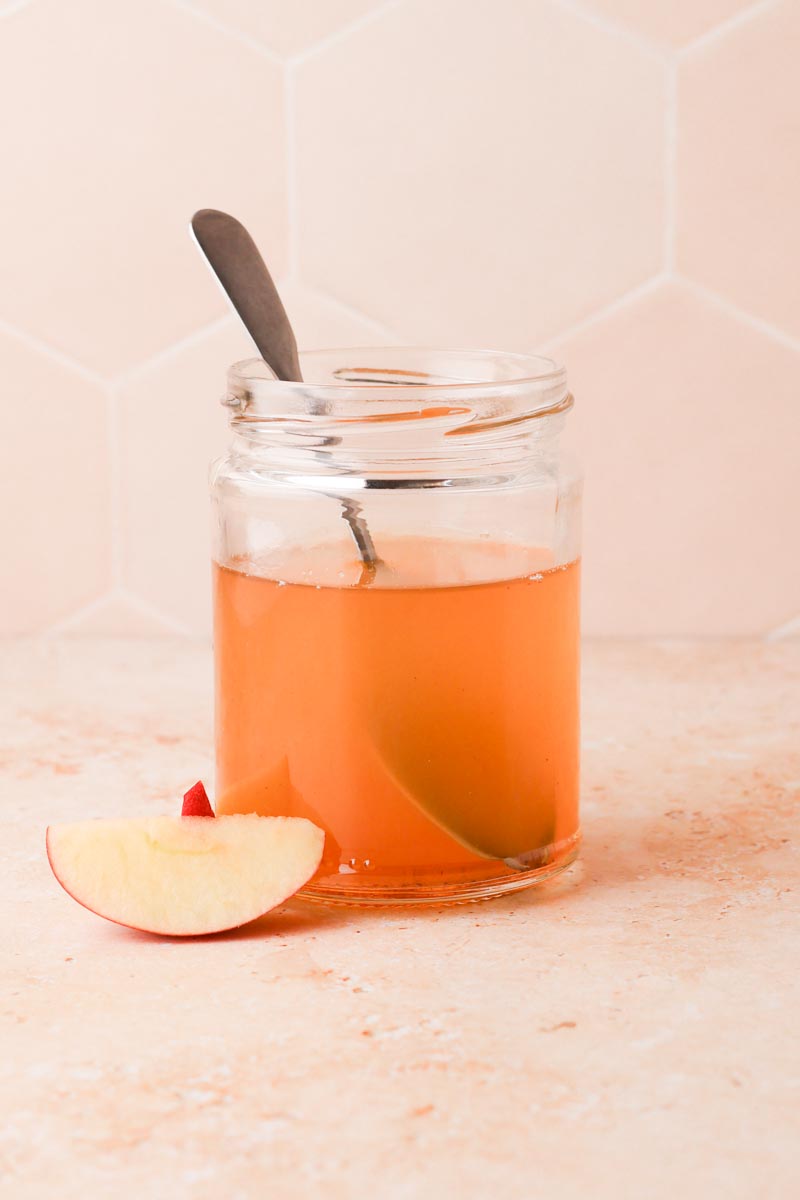 apple simple syrup in a jar