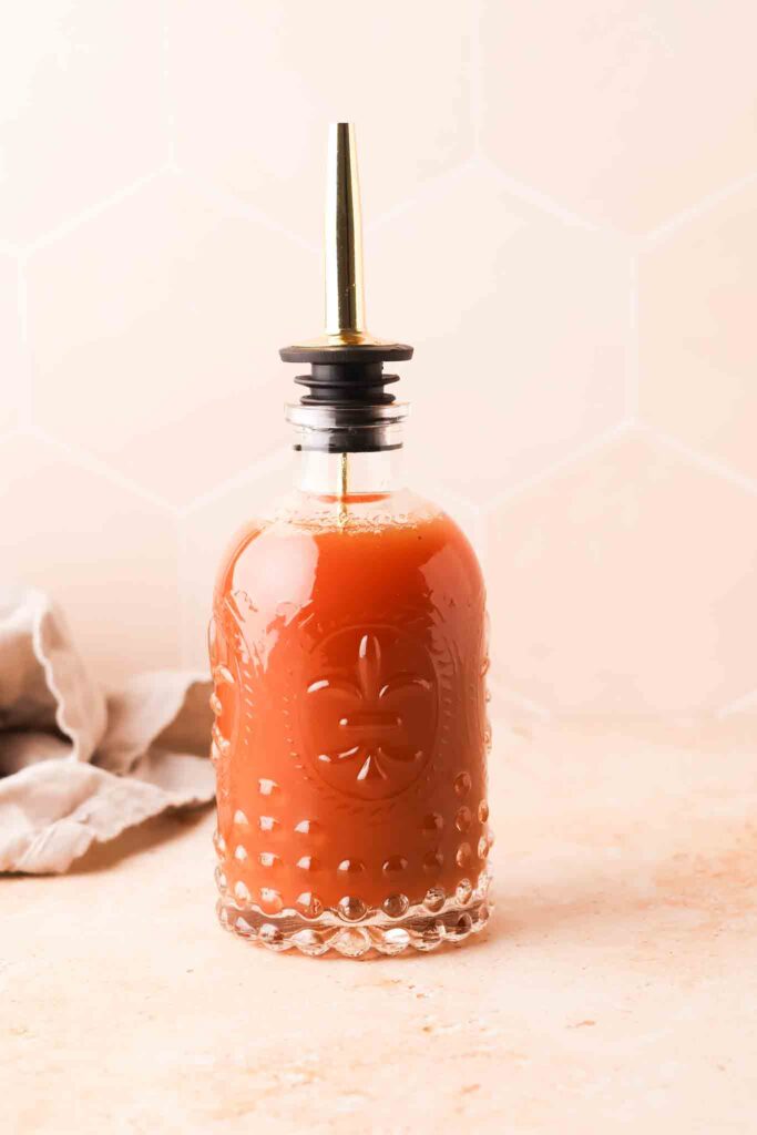 chai syrup in a glass bottle