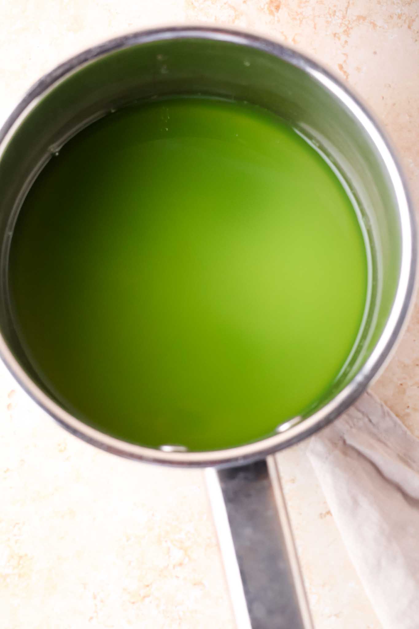 cucumber simple syrup ready in a pot