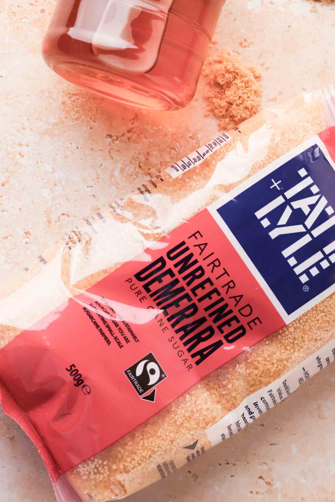 a pack of demerara sugar on the table