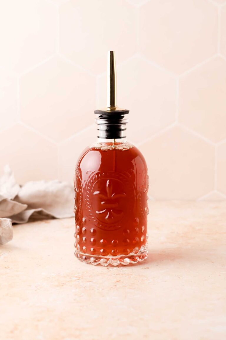 earl grey simple syrup in a bottle