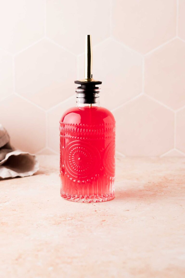 fig syrup in a glass bottle