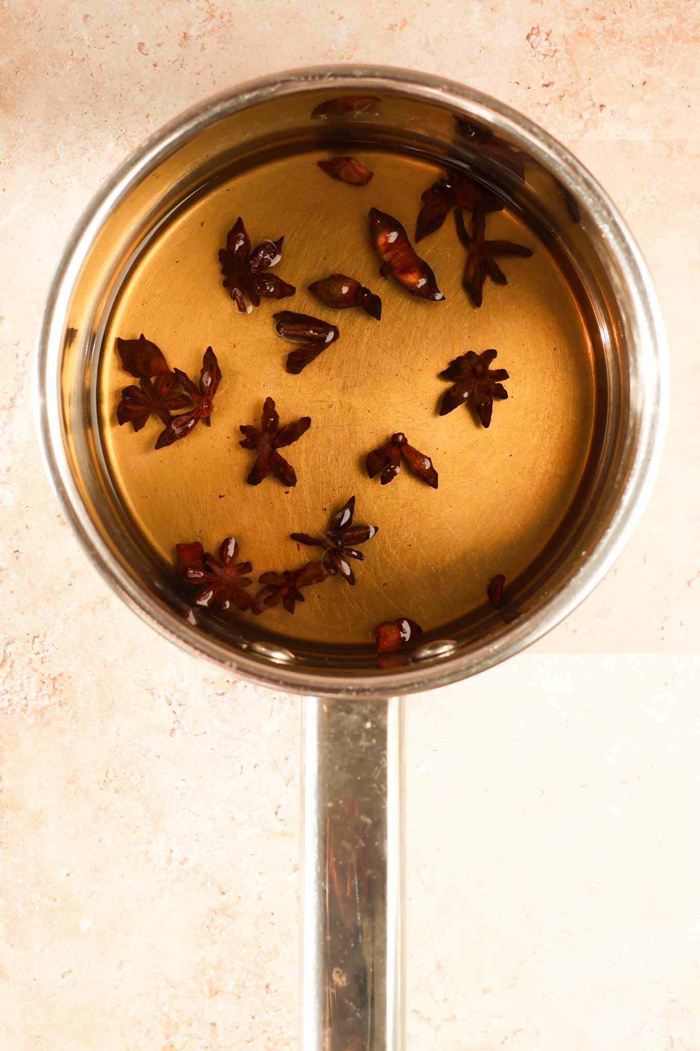 star anise steeping in sugar syrup