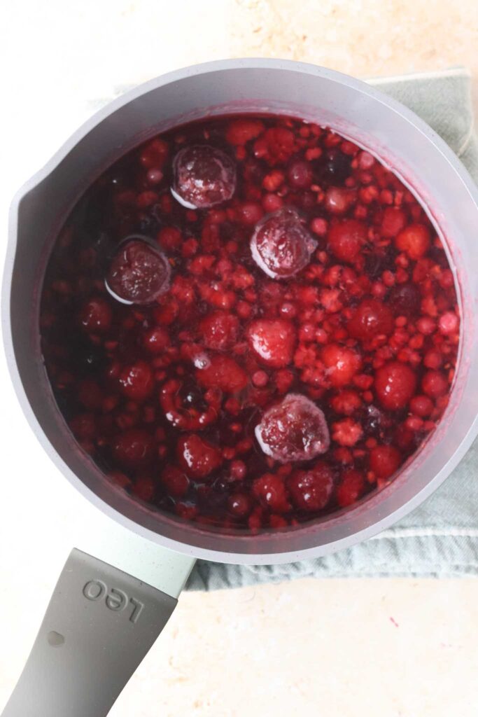 mixed berries in syrup