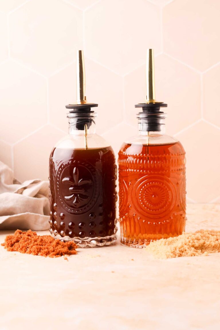light brown sugar simple syrup and dark brown sugar simple syrup
