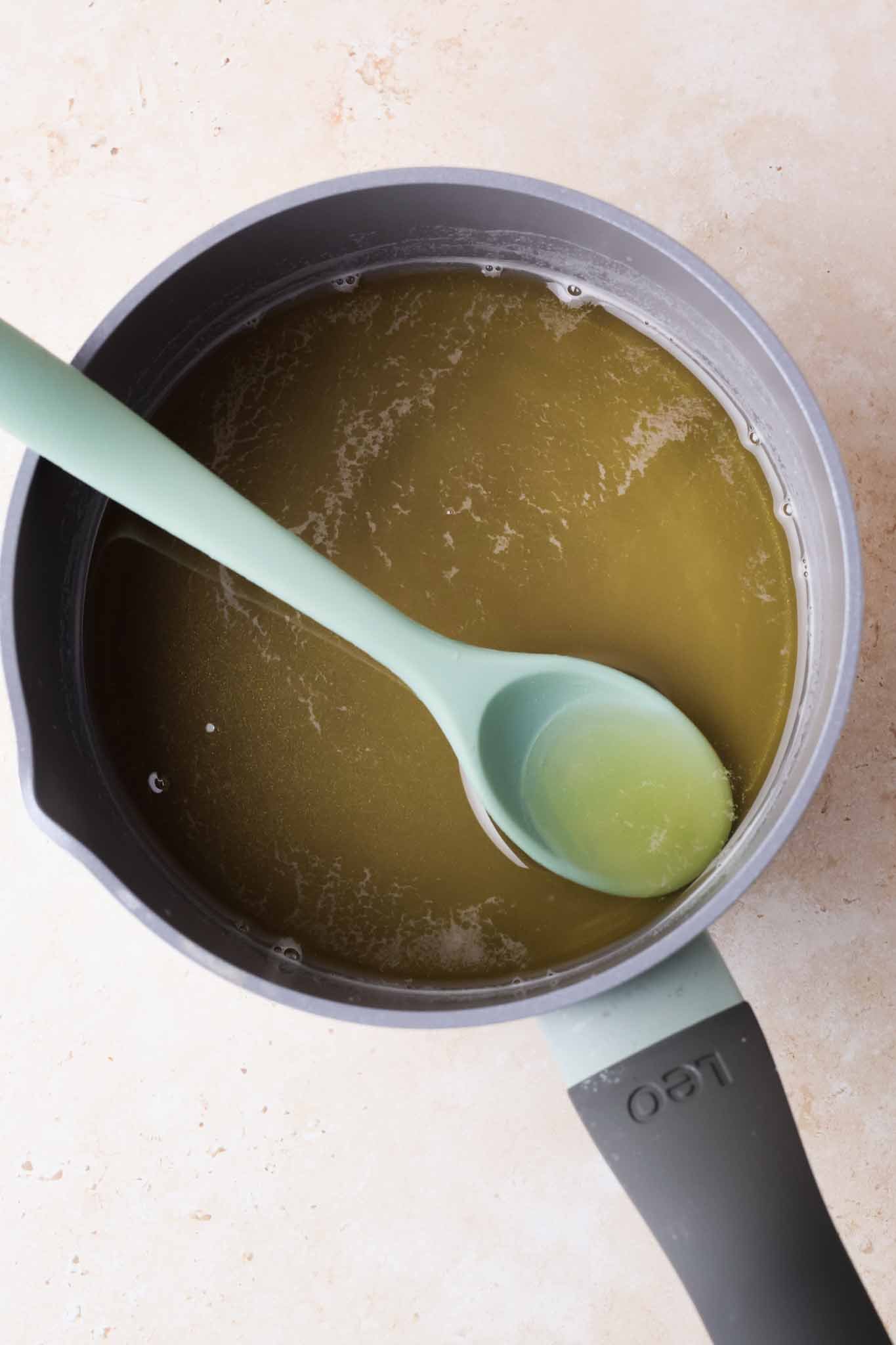 honey syrup in a pan