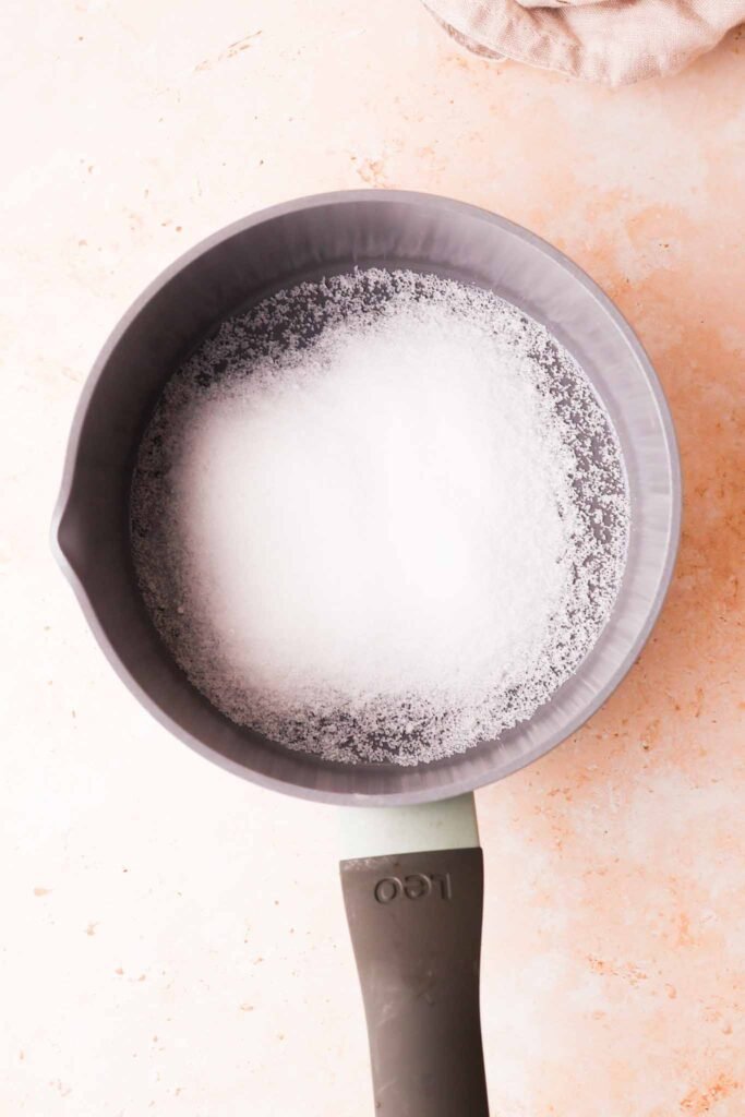 sugar in saucepan