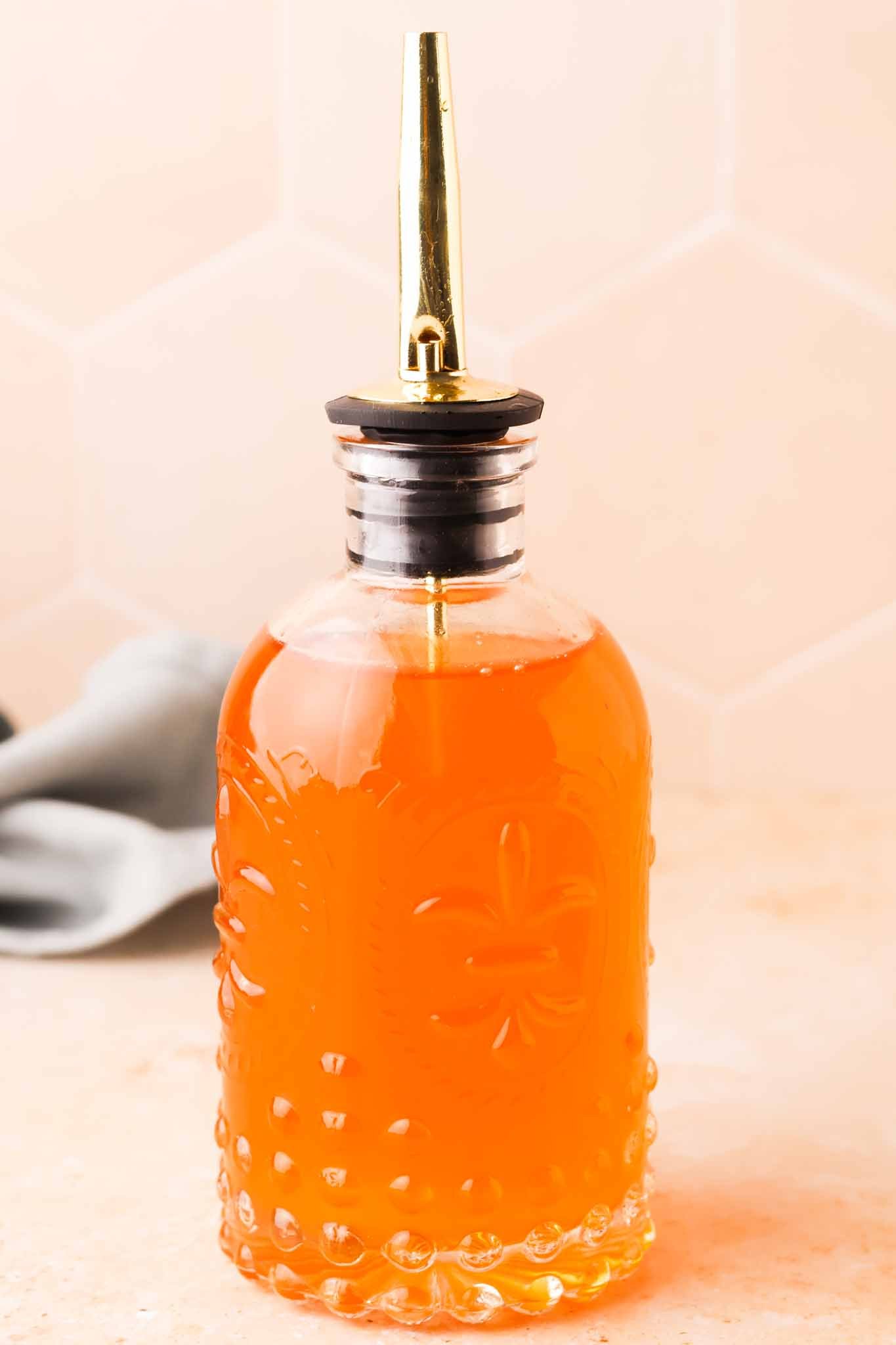 a close up pf cinnamon simple syrup